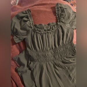 Ruffled Olive Green Romper